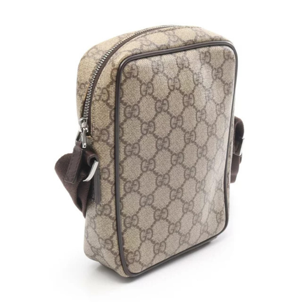 Gucci Cream Canvas Beige Bag Leather Shoulder Supreme Brown GG Tan Brown